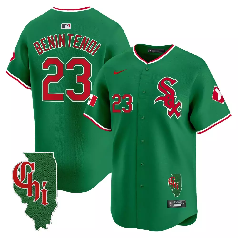 Andrew Benintendi Men's Chicago White Sox Green Vapor Premier Limited Jersey | Illinois Patch Fan Gear for All | Perfect for Collectors