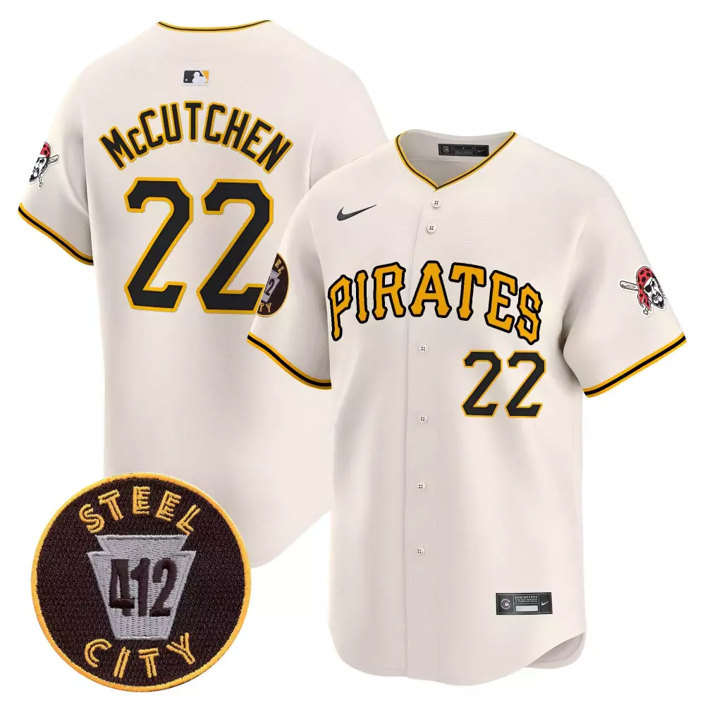 andrew mccutchen cream mens pittsburgh pirates 412 patch vapor premier limited jersey v3 all stitched