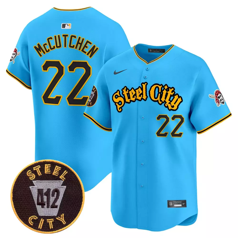 andrew mccutchen light blue mens pittsburgh pirates 412 patch vapor premier limited jersey all stitched