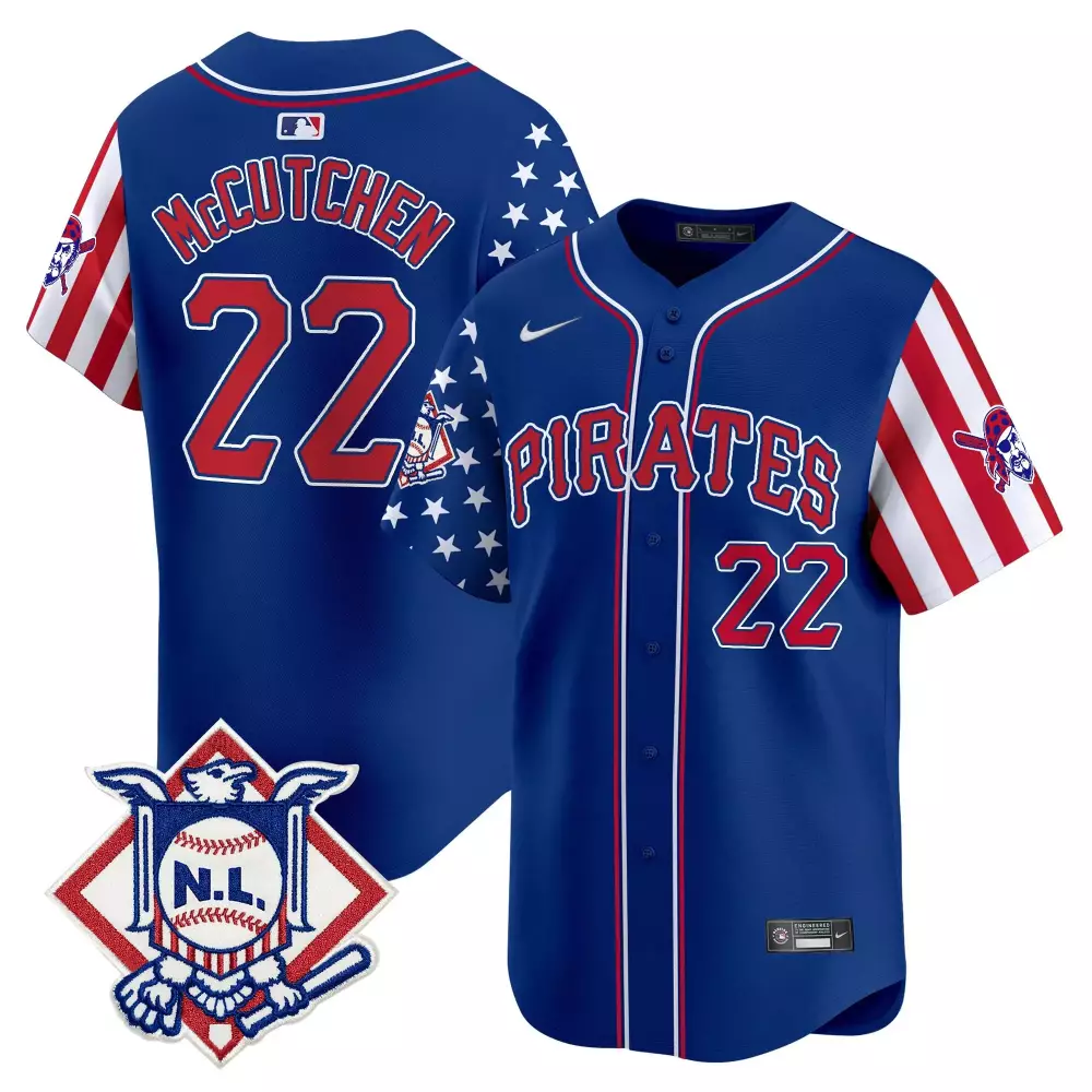 andrew mccutchen royal mens pittsburgh pirates 2024 fourth of july vapor premier limited jersey all stitched