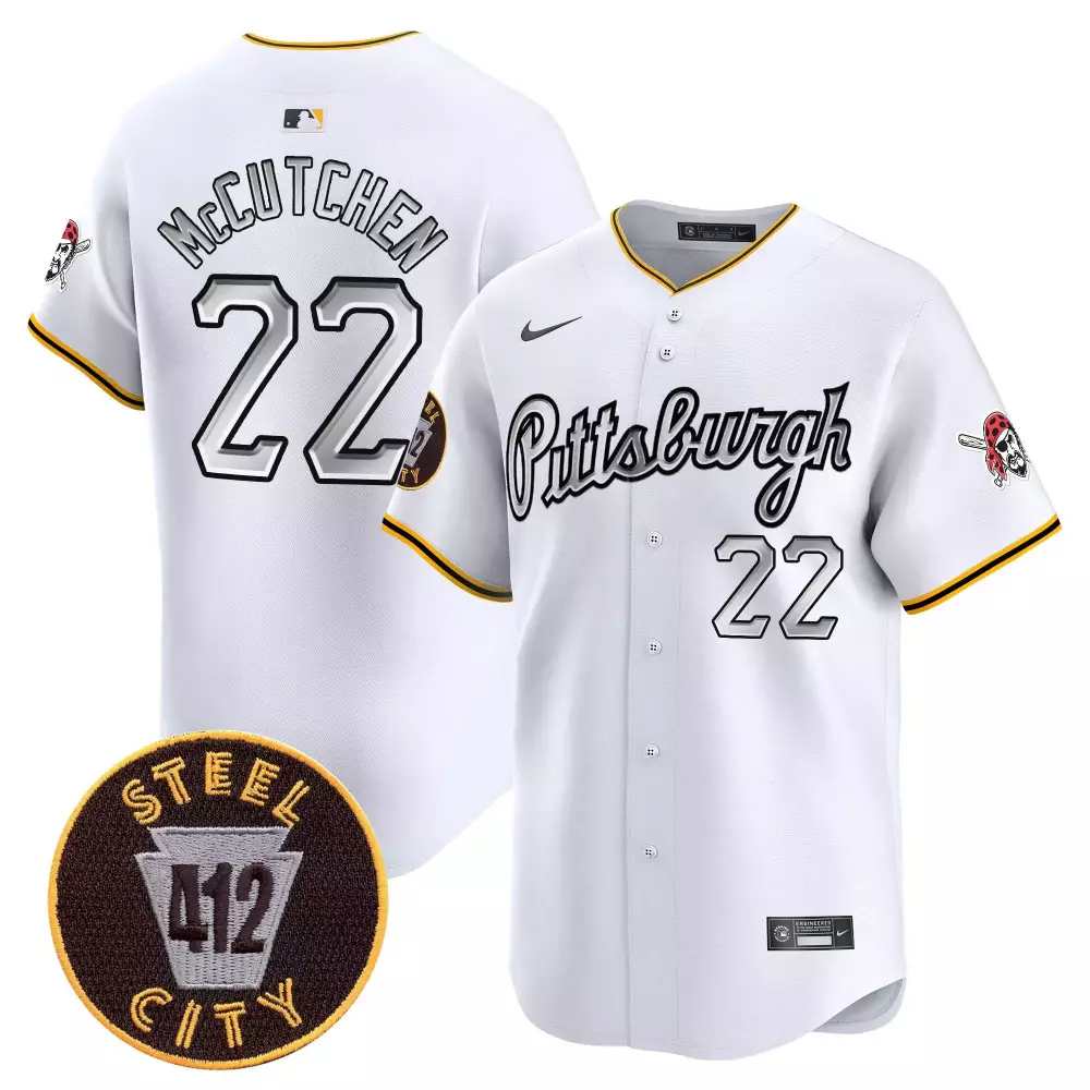 andrew mccutchen white mens pittsburgh pirates 412 patch vapor premier limited jersey v7 all stitched
