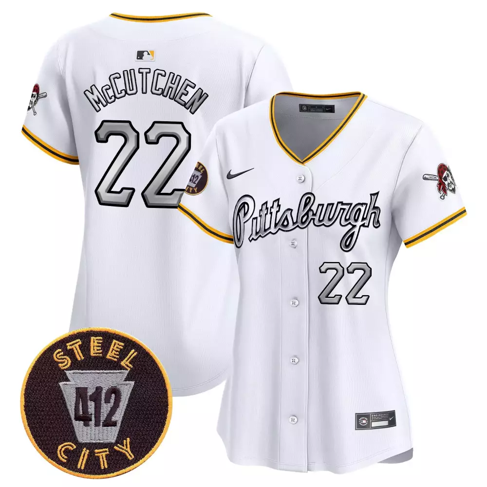andrew mccutchen white womens pittsburgh pirates 412 patch vapor premier limited jersey v7 all stitched