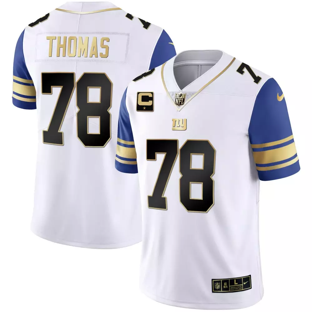 Andrew Thomas New York Giants Color Sleeve Men's Vapor Gold Jersey | All Stitched | Fan Gear for Game Day | For Men, Women & Youth