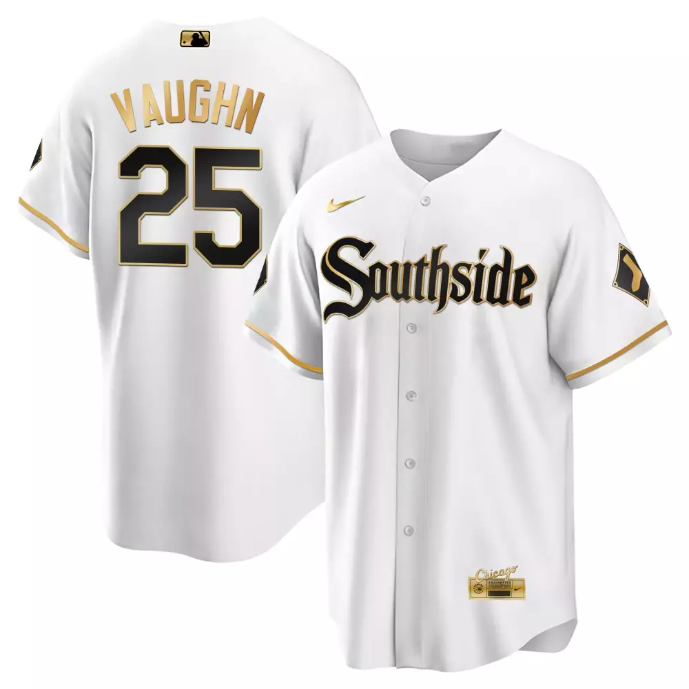 Andrew Vaughn Chicago White Sox White Collection Cool Base Jersey | All Stitched | Fan Gear for Men, Women & Youth