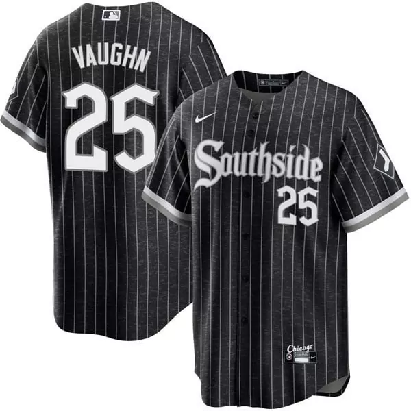 Andrew Vaughn Men's Chicago White Sox Black Mexico Vapor Premier Limited Jersey | Illinois Patch Fan Gear for All | Perfect Gift