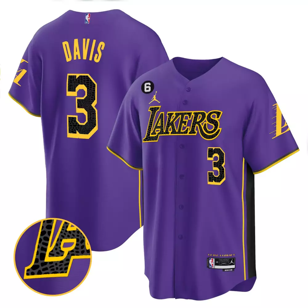 anthony davis purple mens los angeles lakers cool base mamba jersey all stitched