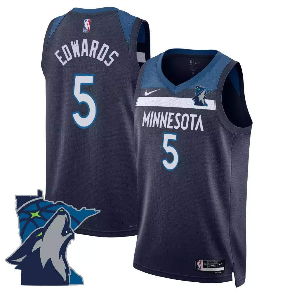 anthony edwards icon mens minnesota timberwolves swingman jersey minnesota patch all stitched