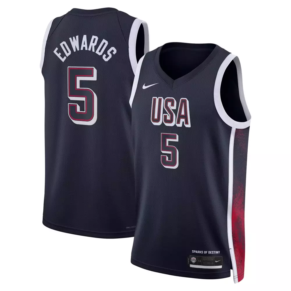 anthony edwards women mens usa basketball national team 2024 patterned jersey