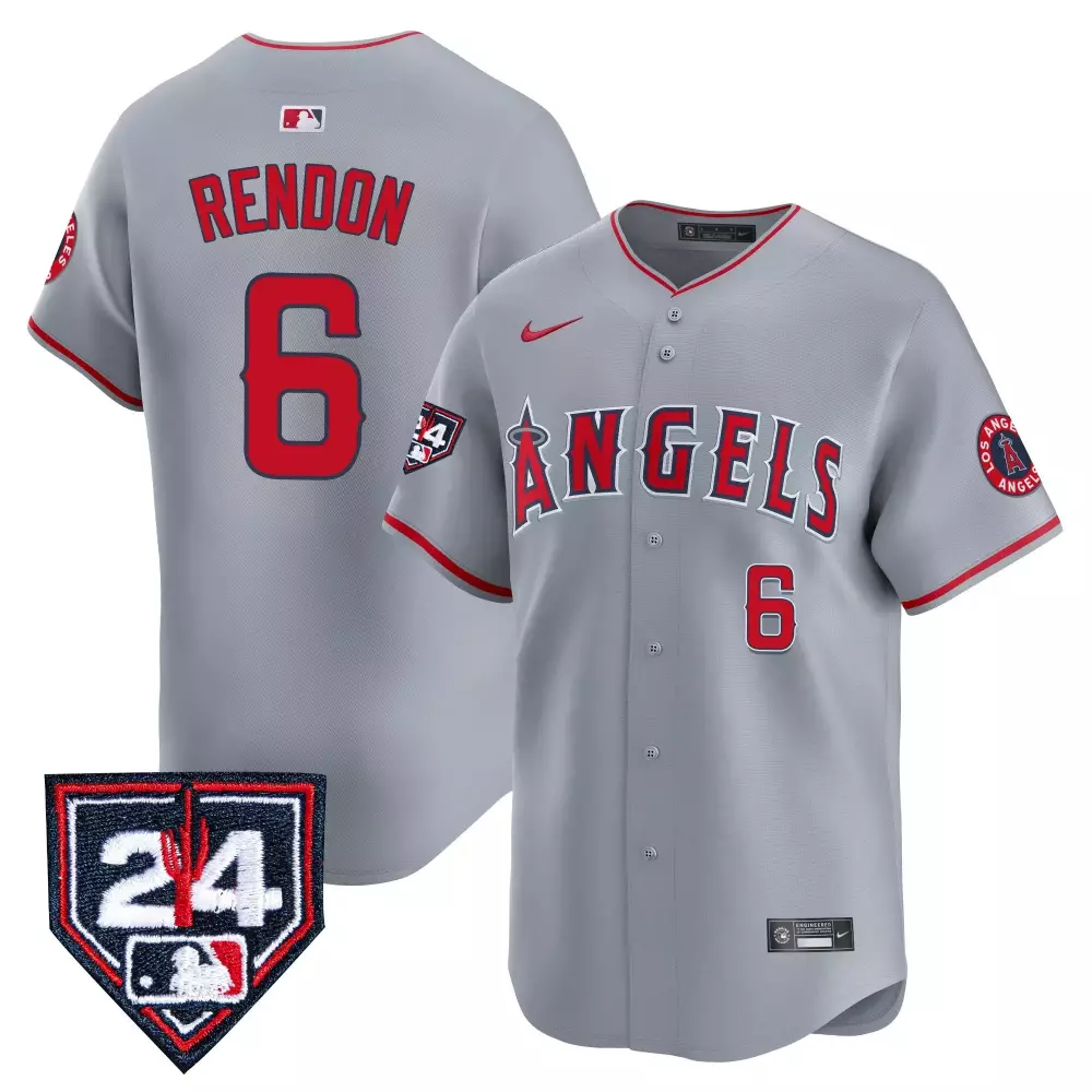 anthony rendon gray mens los angeles angels 2024 spring training patch vapor premier limited jersey all stitched