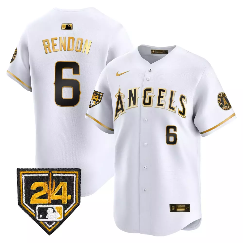 anthony rendon white gold mens los angeles angels 2024 spring training patch vapor premier limited jersey all stitched