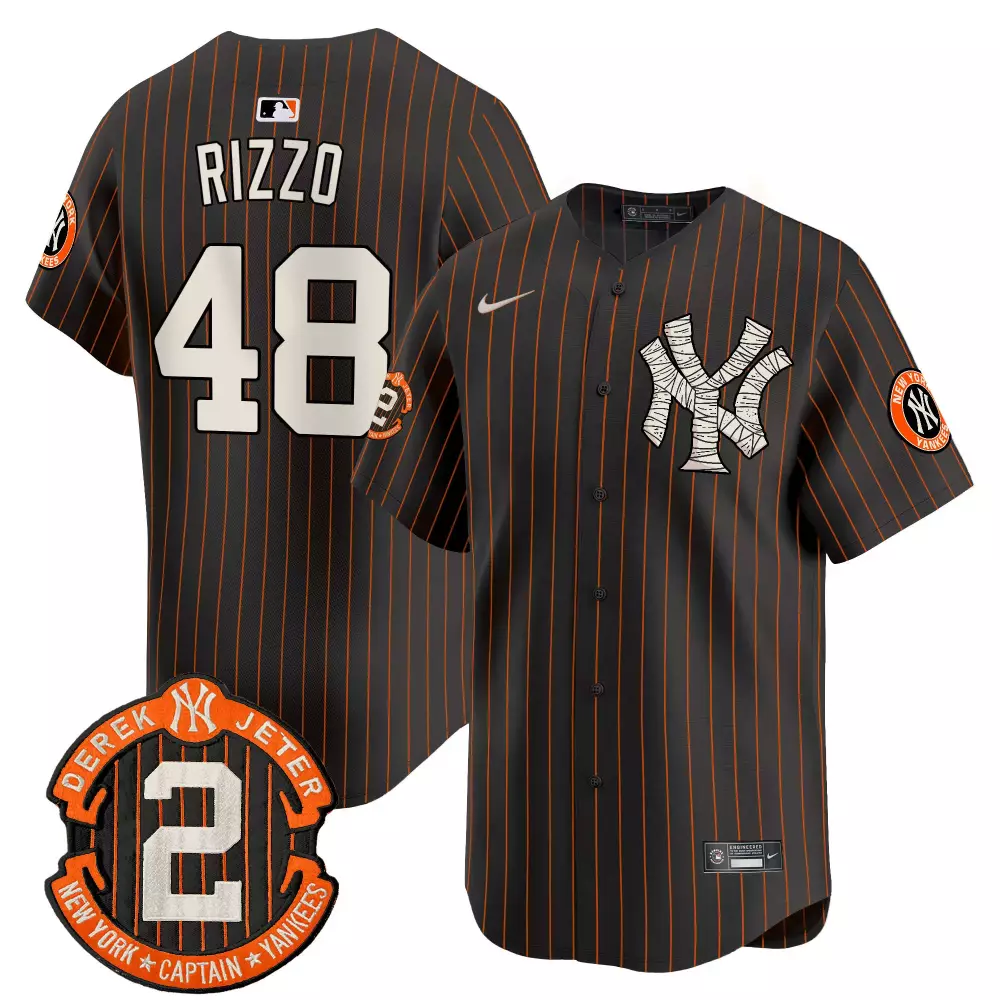 Rizzo Yankees Black Pinstripe Halloween Jersey | Vapor Premier Limited Edition | Stitched Fan Gear | For Men, Women & Youth