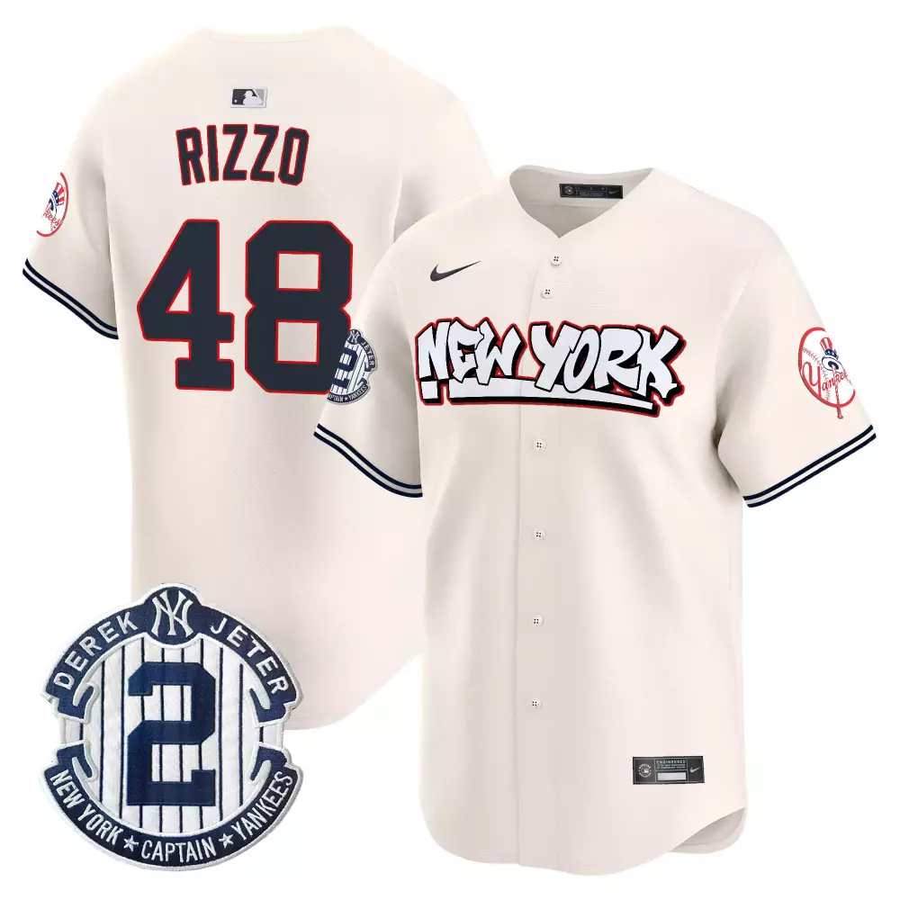 Rizzo Yankees Cream Bronx Graffiti Jersey V8 | Vapor Premier Limited Edition | Stitched Fan Gear | For Men