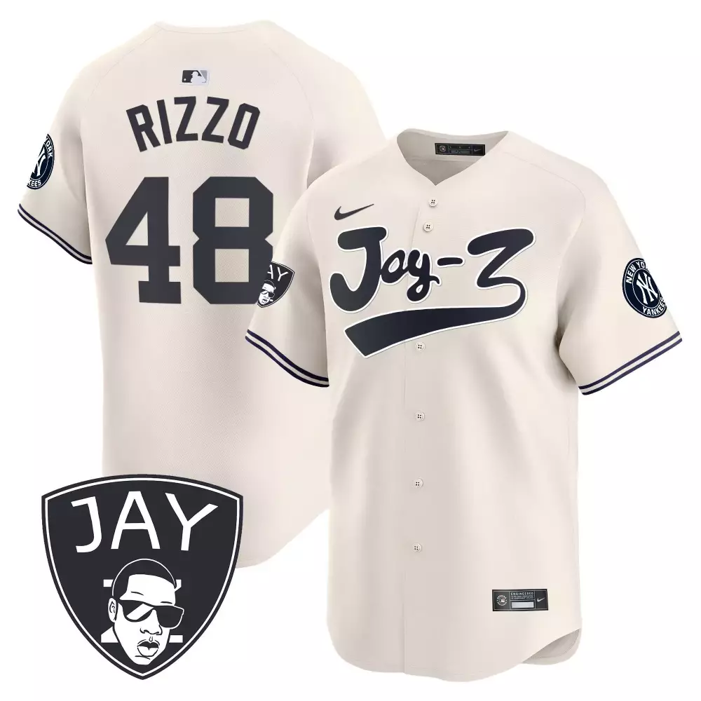 Rizzo Yankees Cream Jay-Z Jersey V2 | Vapor Premier Limited Edition | Stitched Fan Gear | For Men