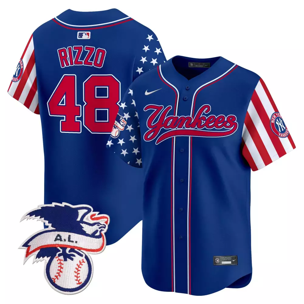 Anthony Rizzo Yankees 2024 Fourth of July Vapor Premier Jersey | Royal Stitched Limited Edition | Fan Gear for Men, Women & Youth