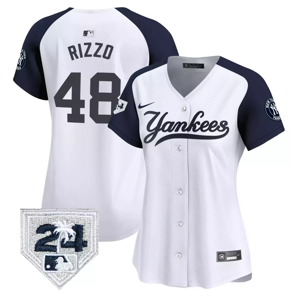 Rizzo Yankees 2024 Spring Training Patch Vapor Premier Jersey | Limited Edition White Fan Gear | For Men, Women & Youth