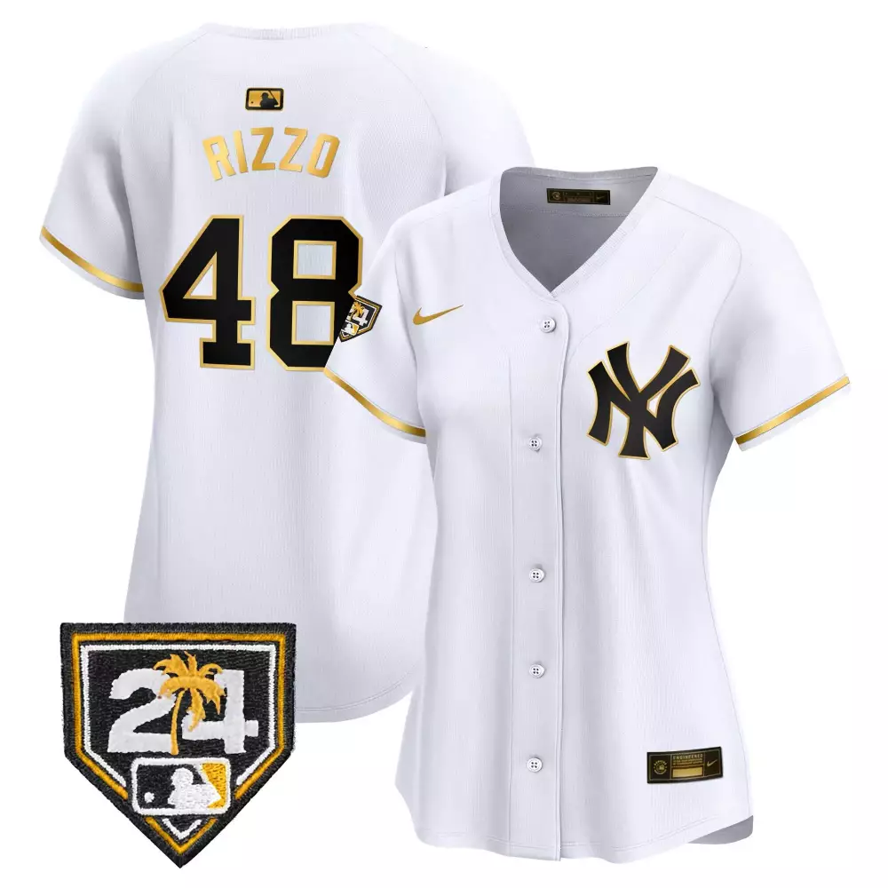 Rizzo Yankees 2024 Jackie Robinson Patch Vapor Premier Jersey | Limited Edition White Fan Gear | For Men, Women & Youth