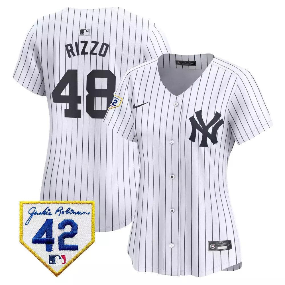 Rizzo New York Yankees 2024 Jackie Robinson Patch Jersey | Stitched Vapor Premier Limited Edition | Fan Gear for Women