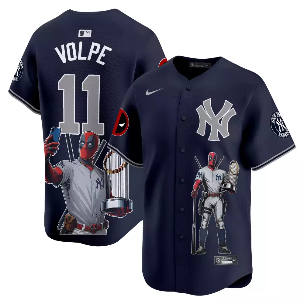 Anthony Volpe New York Yankees Deadpool Premier Limited Jersey | Unisex Style for Fans | For Men, Women & Youth