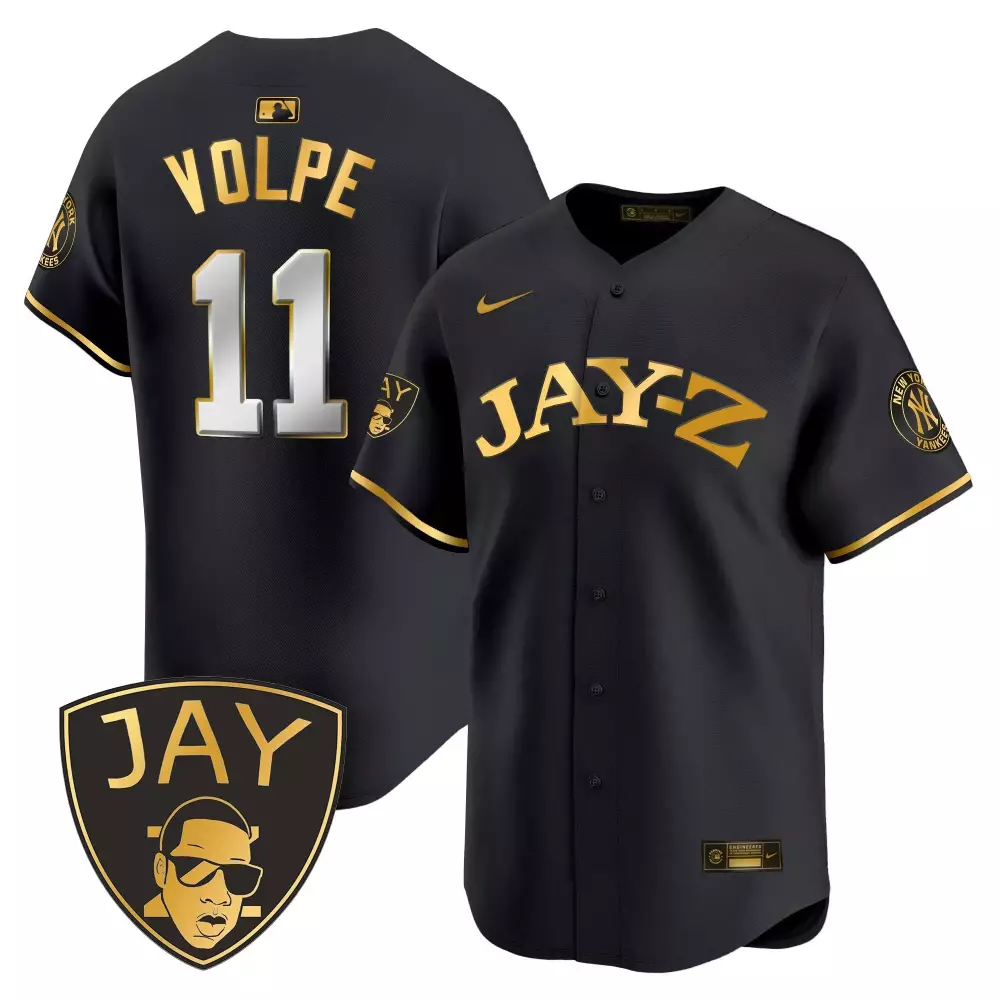 Volpe Yankees Black Gold 2024 Jay-Z Vapor Premier Jersey | Limited Edition Fan Gear | For Men, Women & Youth