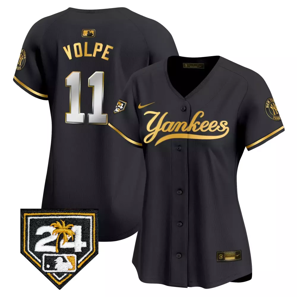 Volpe Yankees Black Gold 2024 Spring Training Patch Vapor Premier Jersey V6 | Limited Edition Fan Gear | For Men, Women & Youth