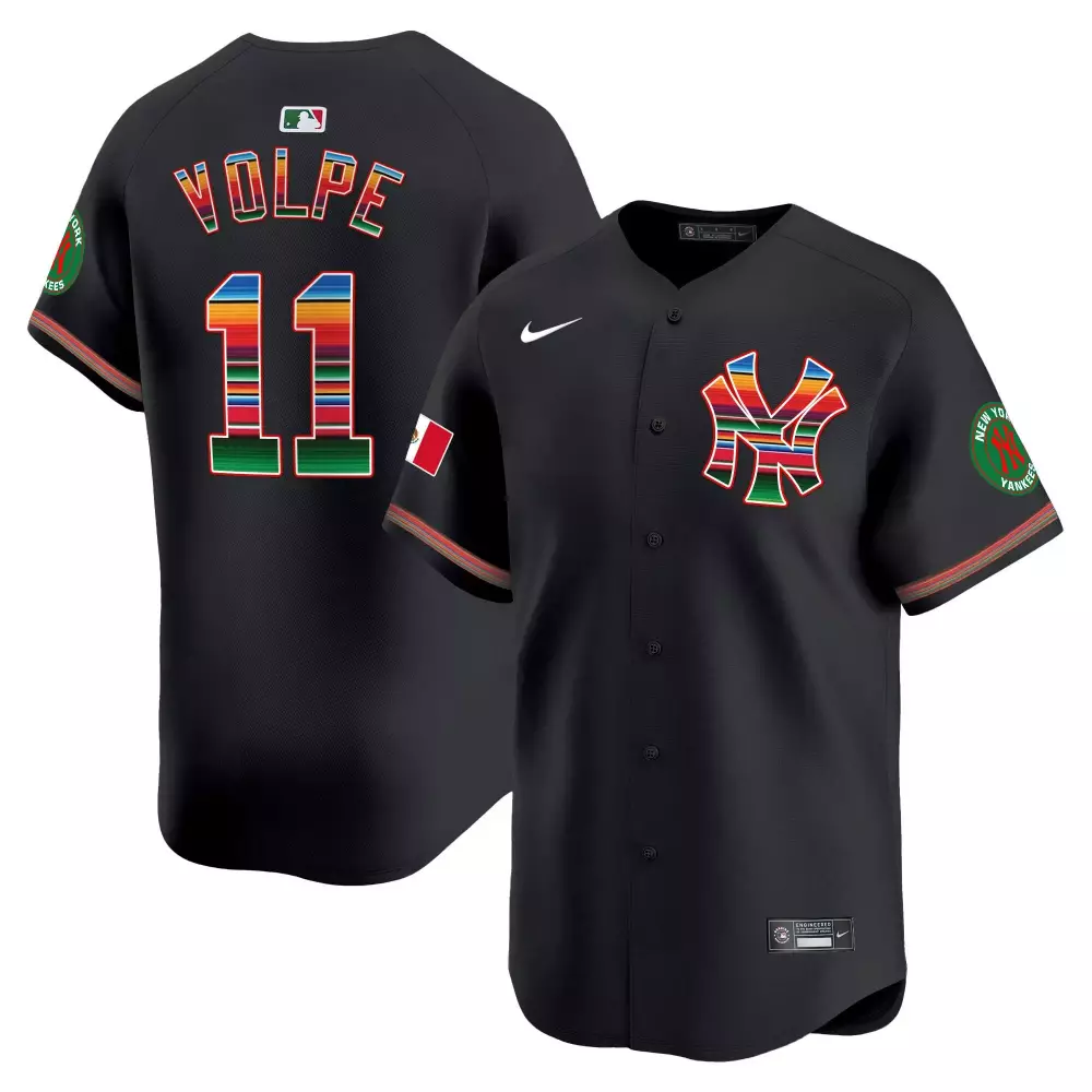 anthony volpe black mens new york yankees mexico vapor premier limited jersey all stitched