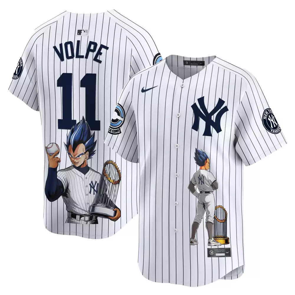 Anthony Volpe Yankees 2024 Vegeta Dragon Ball Vapor Premier Jersey | Printed Limited Edition Fan Gear | For Men, Women & Youth