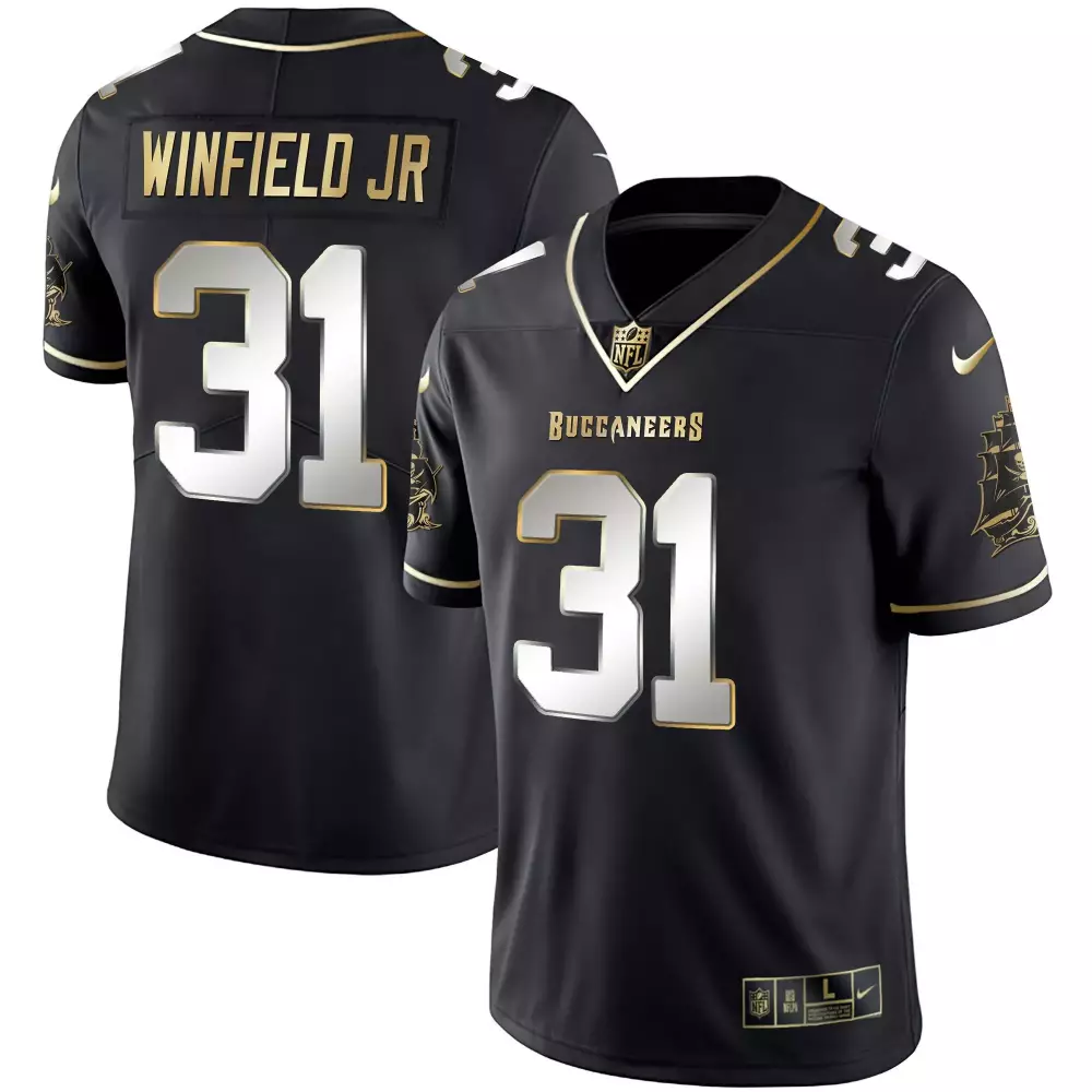 Antoine Winfield Jr. Black Limited Men's Jersey | Tampa Bay Buccaneers Gold Vapor | For Men, Women & Youth