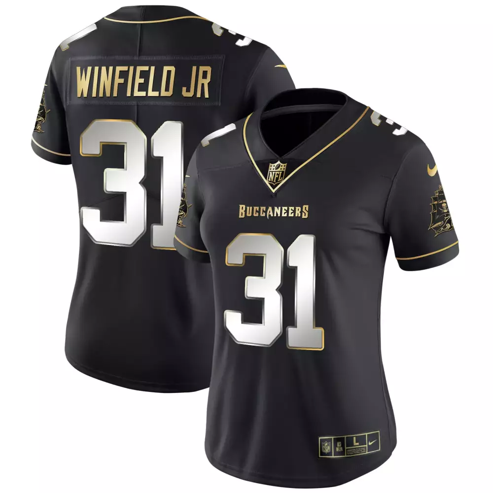 antoine winfield jr black limited womens tampa bay buccaneers vapor gold jersey all stitched