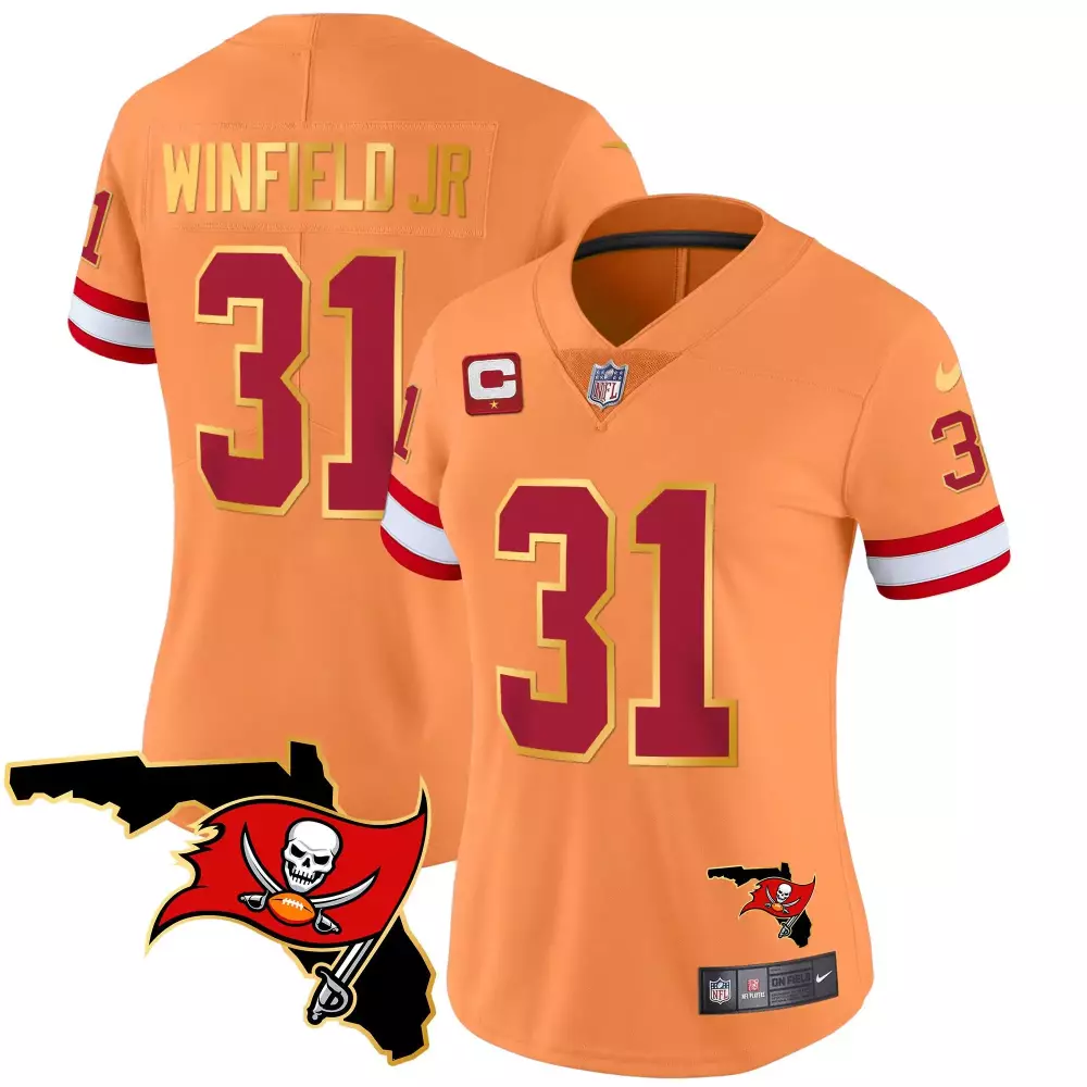 Antoine Winfield Jr. Orange Women's Tampa Bay Buccaneers Jersey | Stitched Florida Patch | Vapor Limited Edition Fan Gear | For Men, Women & Youth
