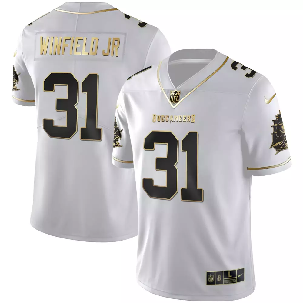 Antoine Winfield Jr. Buccaneers Gold Vapor Jersey | All Stitched | Stylish Fan Gear for Men, Women & Youth