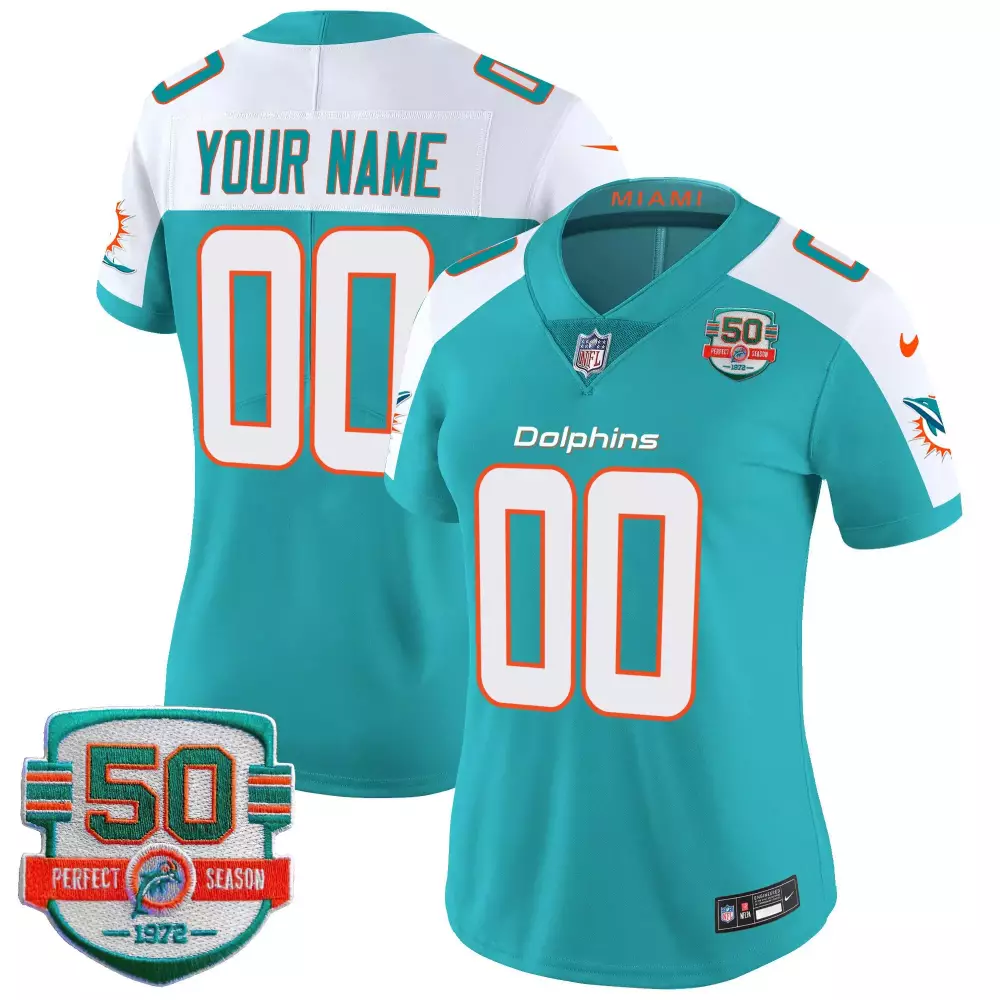 aqua alternate men miami dolphins shula 347 patch vapor limited custom jersey v2 all stitched