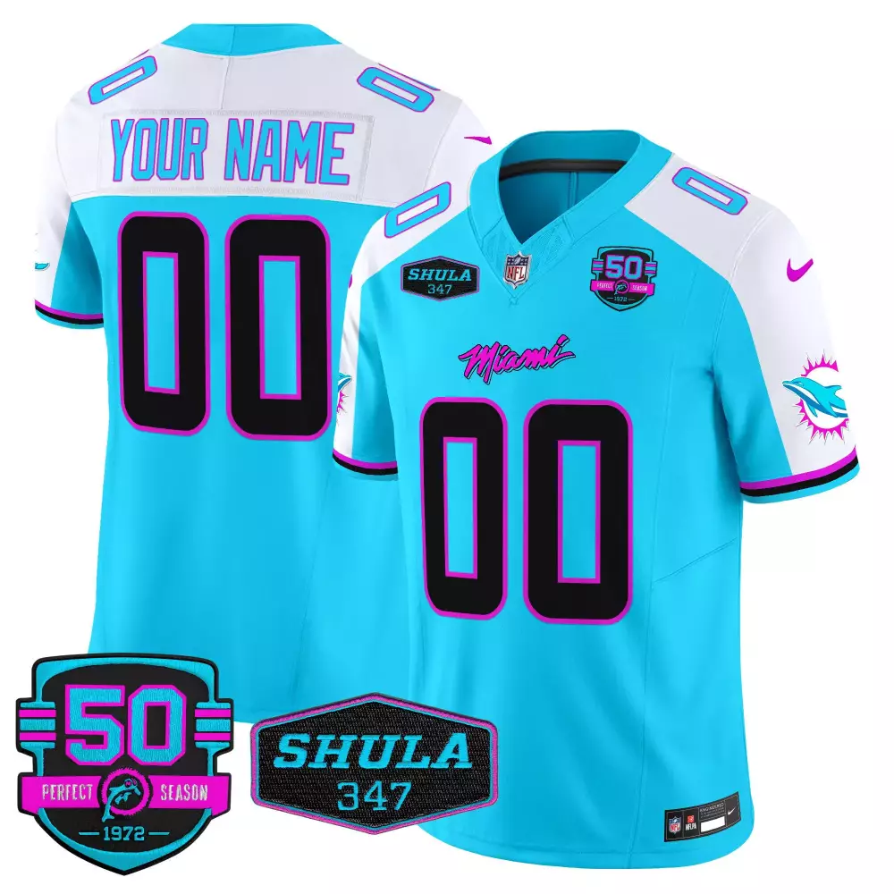 Miami Dolphins Aqua Alternate Youth Jersey | Miami Vice Limited Edition | Custom Stitched Vapor V4 | For Men, Women & Youth