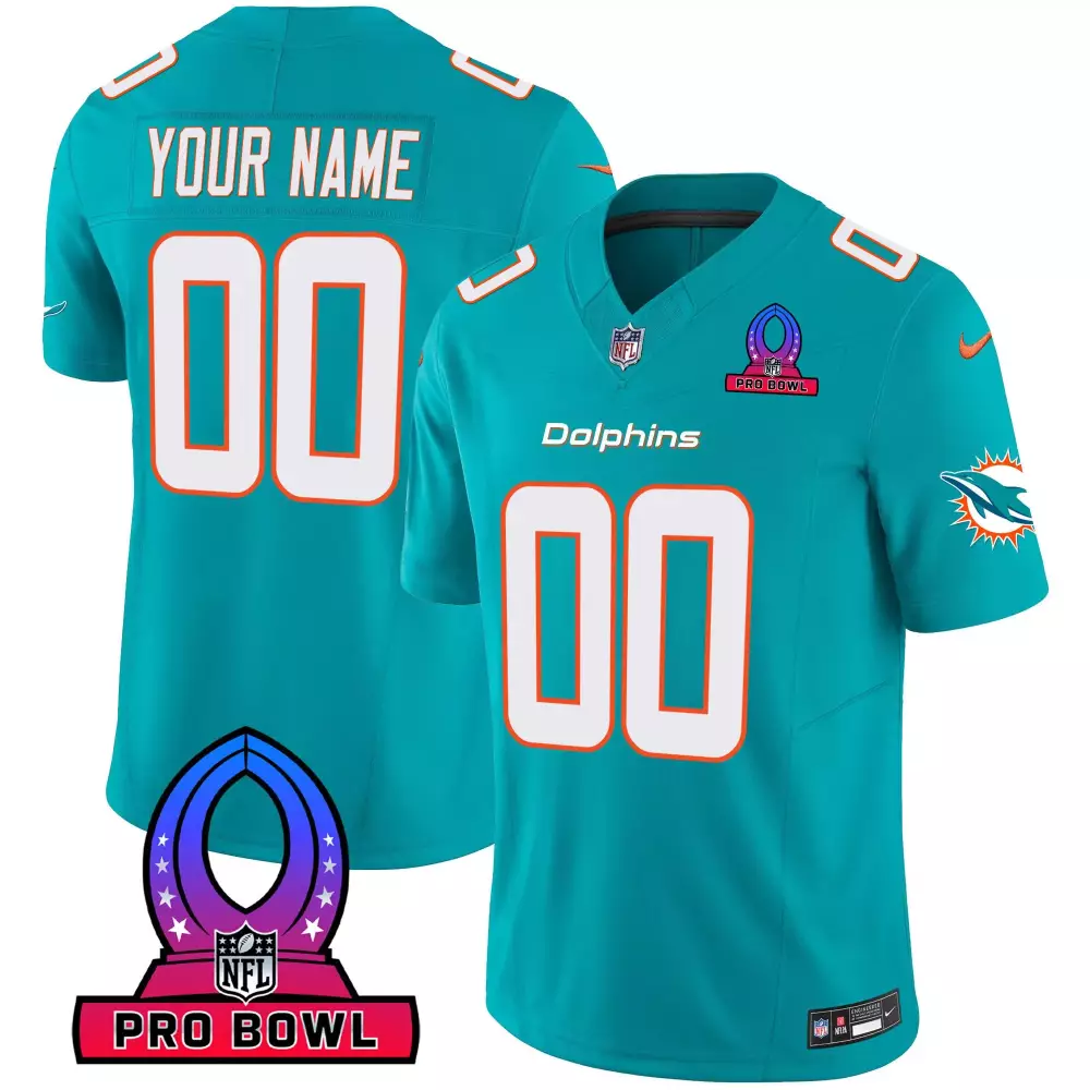 Miami Dolphins Aqua Custom Game Jersey | Unique Design for Men, Women & Youth | Perfect for Game Day