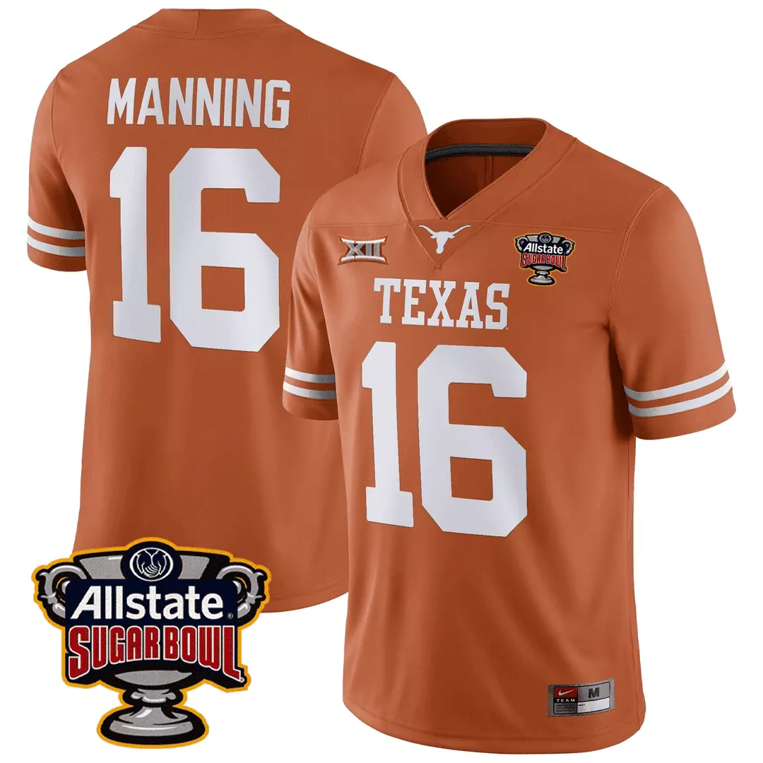 arch manning orange alternate womens texas longhorns state map sec patch vapor jersey v2 all stitched