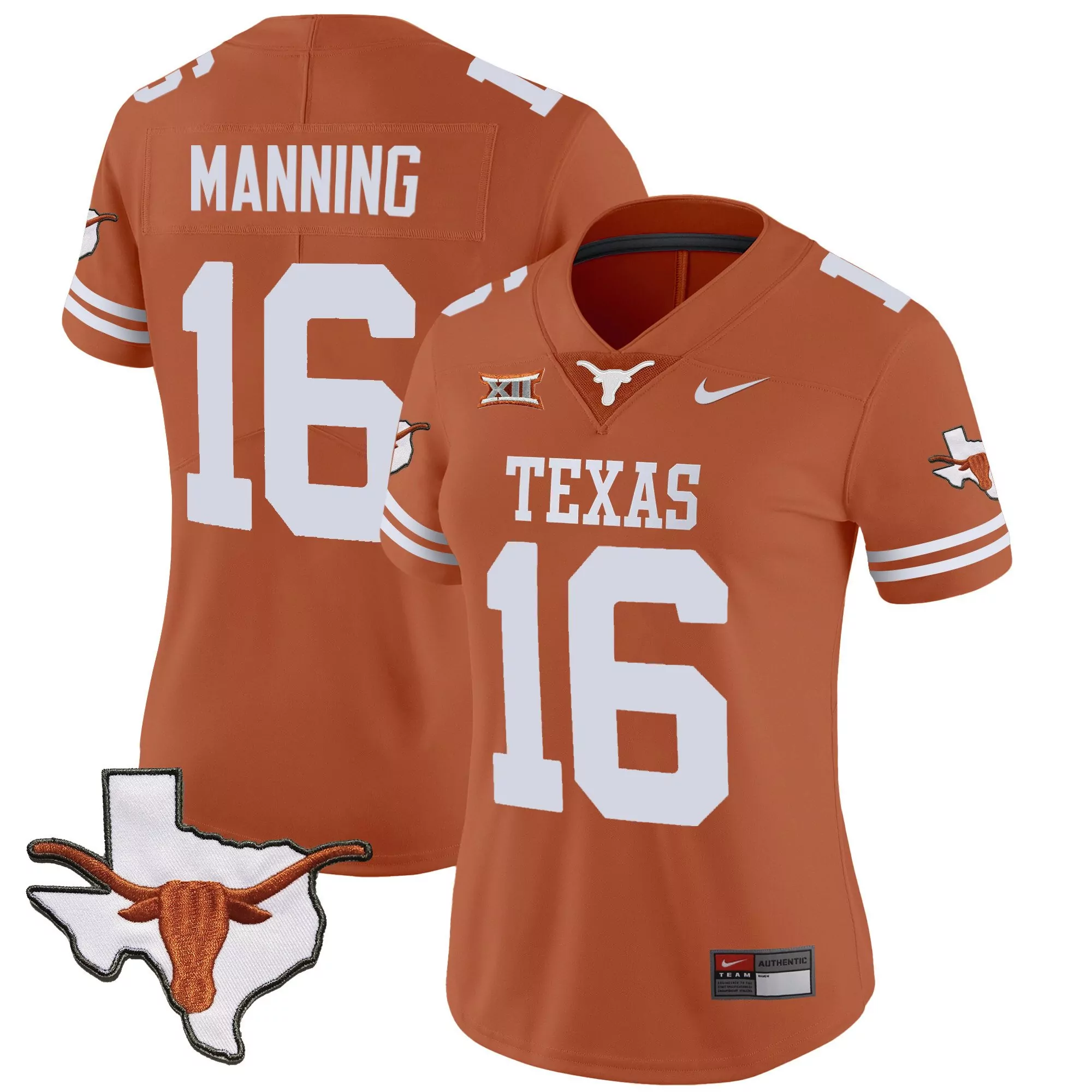 arch manning orange womens texas longhorns vapor limited jersey v3 all stitched