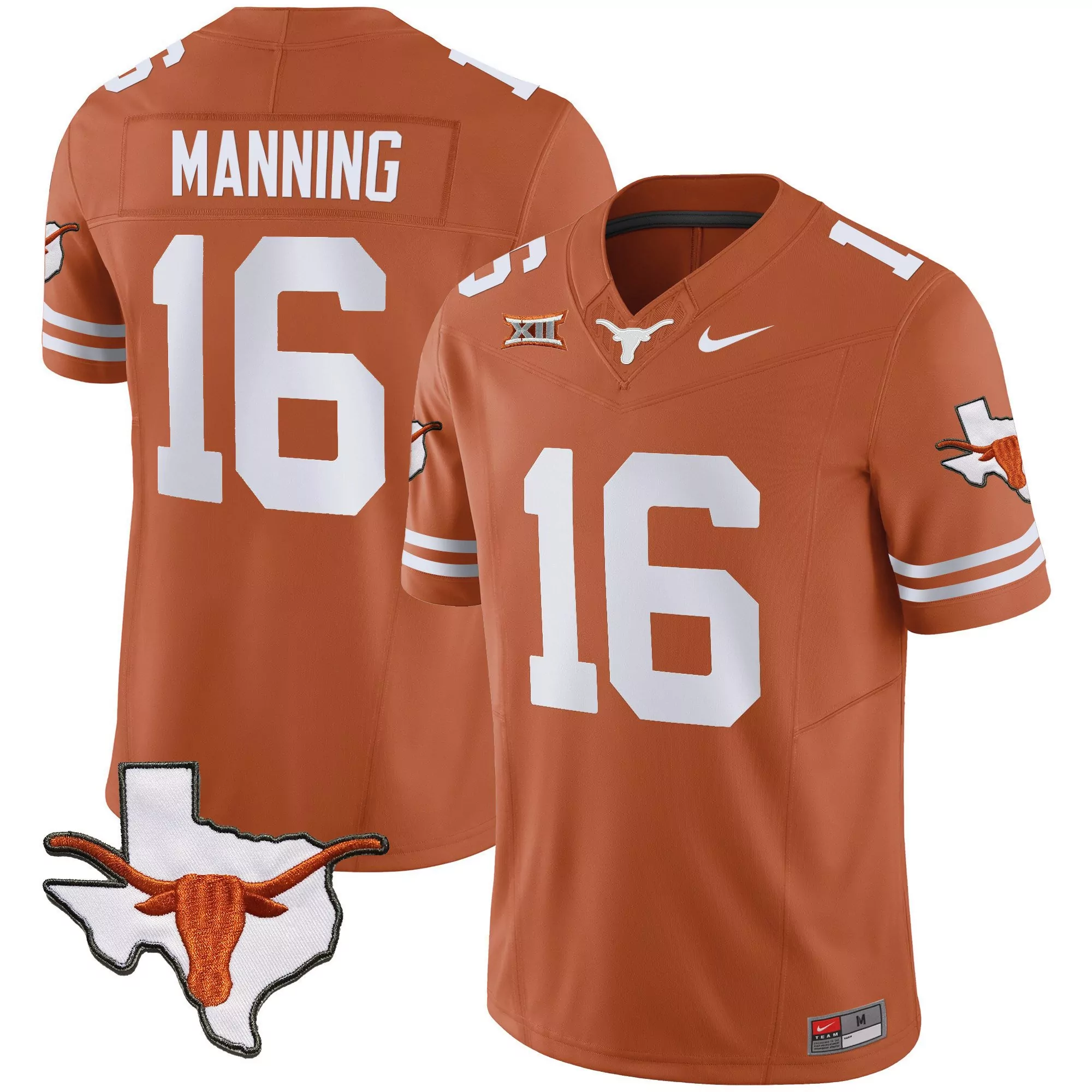 arch manning texas orange mens texas longhorns vapor limited jersey v2 all stitched