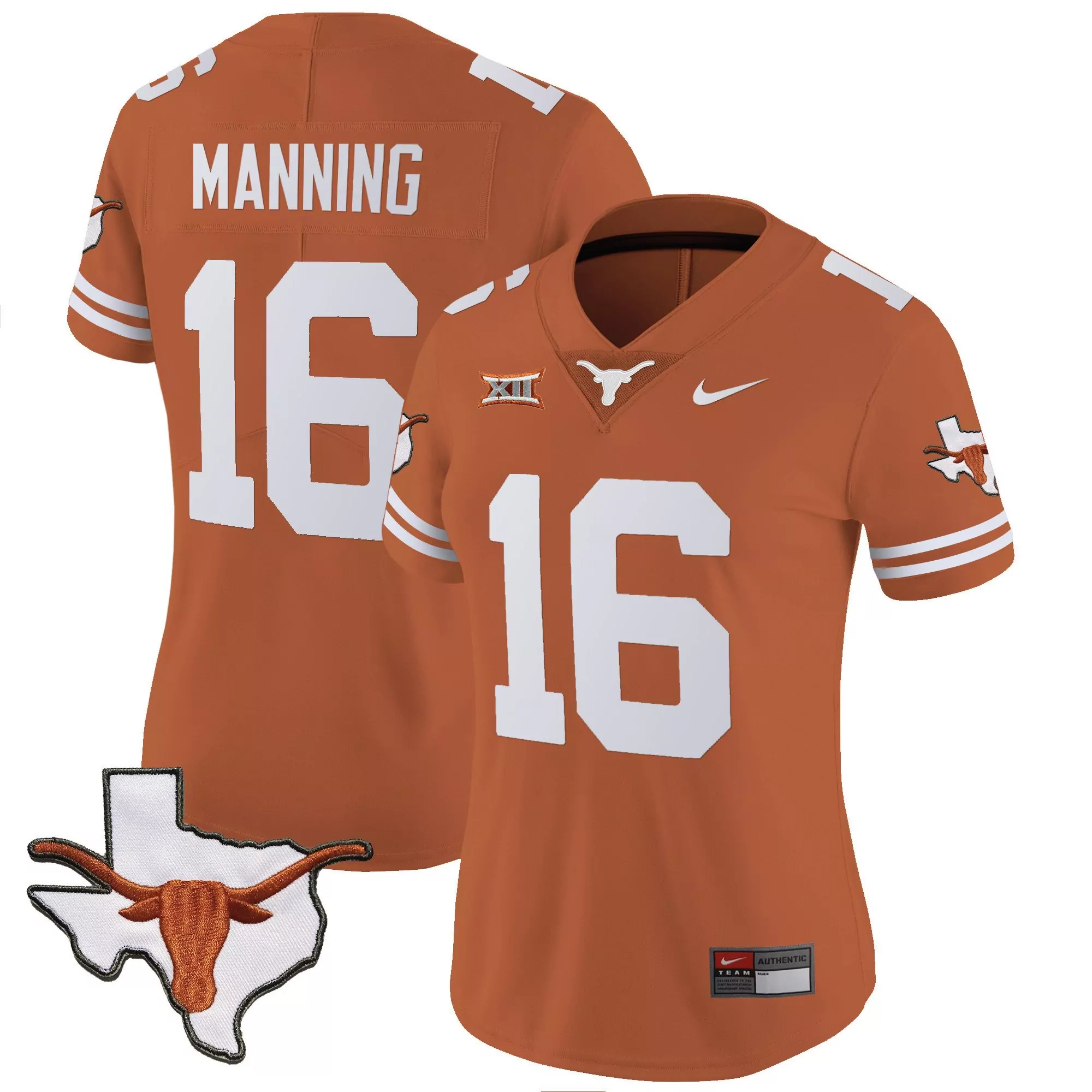 arch manning texas orange womens texas longhorns vapor limited jersey all stitched