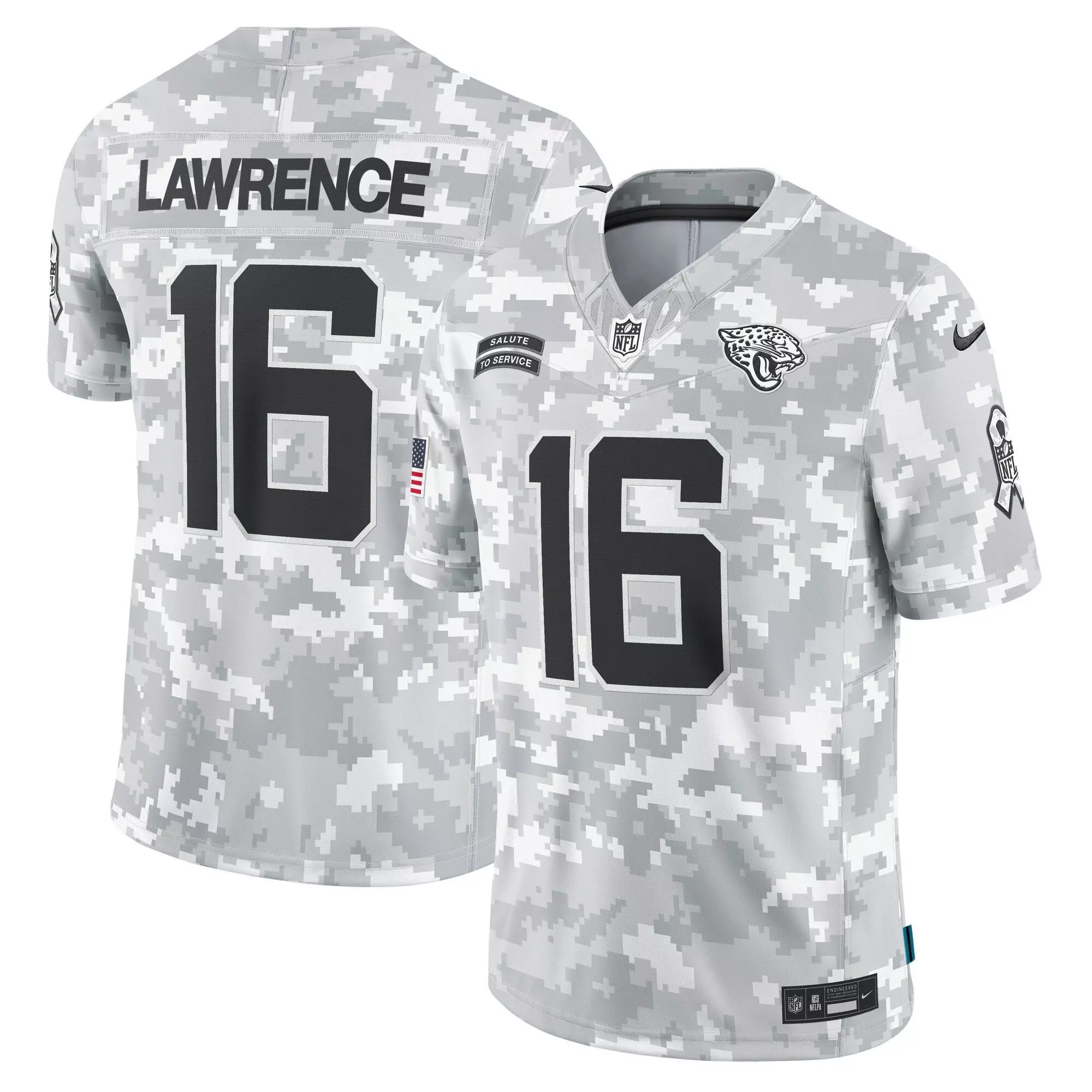 arctic camo men trevor lawrence jacksonville jaguars 2024 salute to service vapor limited jersey arctic camo all stitche