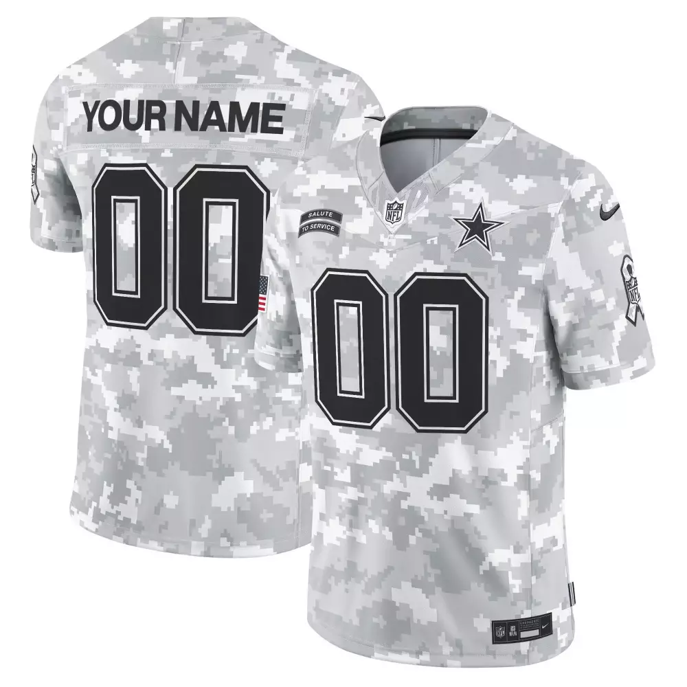 arctic camo men dallas cowboys 2024 salute to service vapor limited custom jersey all stitched