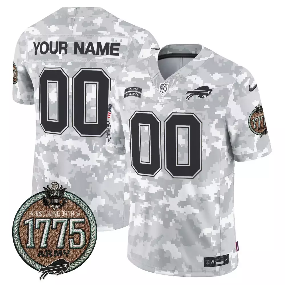 Buffalo Bills 2024 Salute to Service Army Youth Patch Vapor Limited Custom Jersey | All Stitched | Fan Gear for Game Day | For Youth
