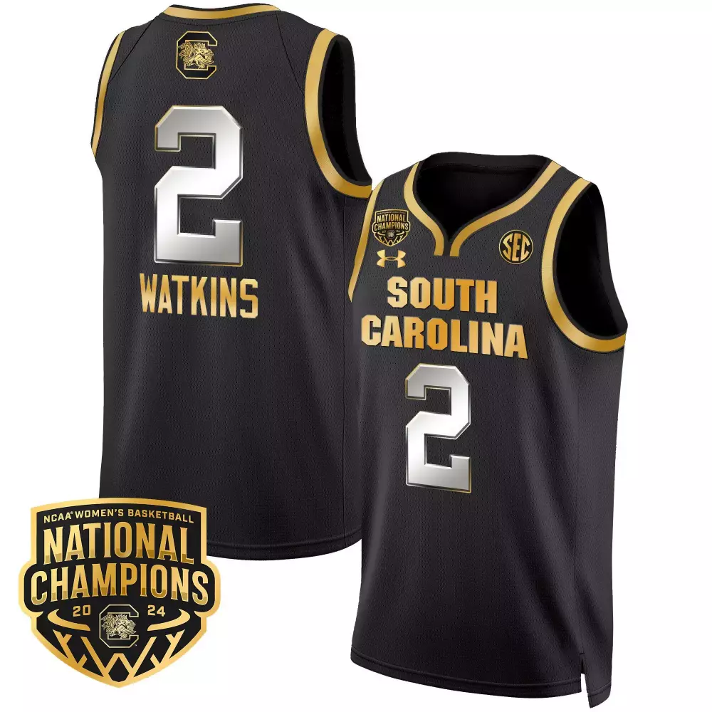 ashlyn watkins black gold mens size south carolina gamecocks 2024 final four basketball jersey women patch all stitched