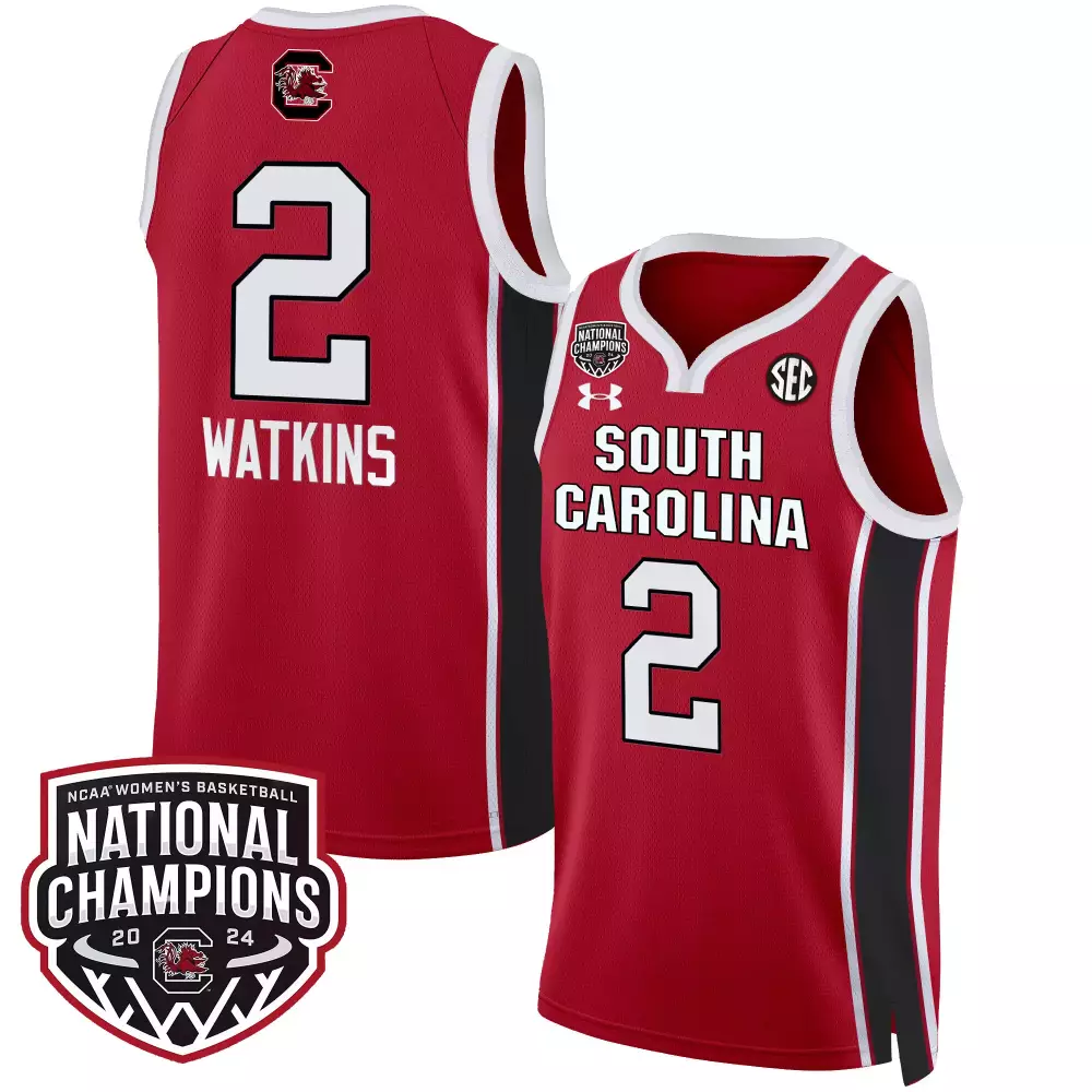 ashlyn watkins red mens size south carolina gamecocks 2024 final four basketball jersey women patch all stitched