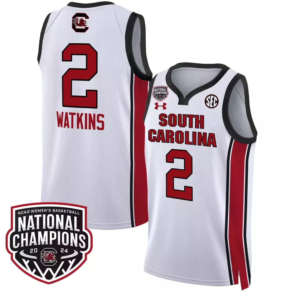 ashlyn watkins white womens size south carolina gamecocks 2024 final four basketball jersey women patch all stitched