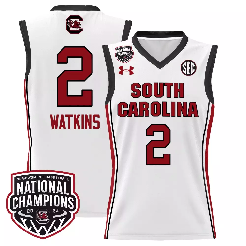 ashlyn watkins white womens size south carolina gamecocks 2024 final four basketball jersey women patch all stitched