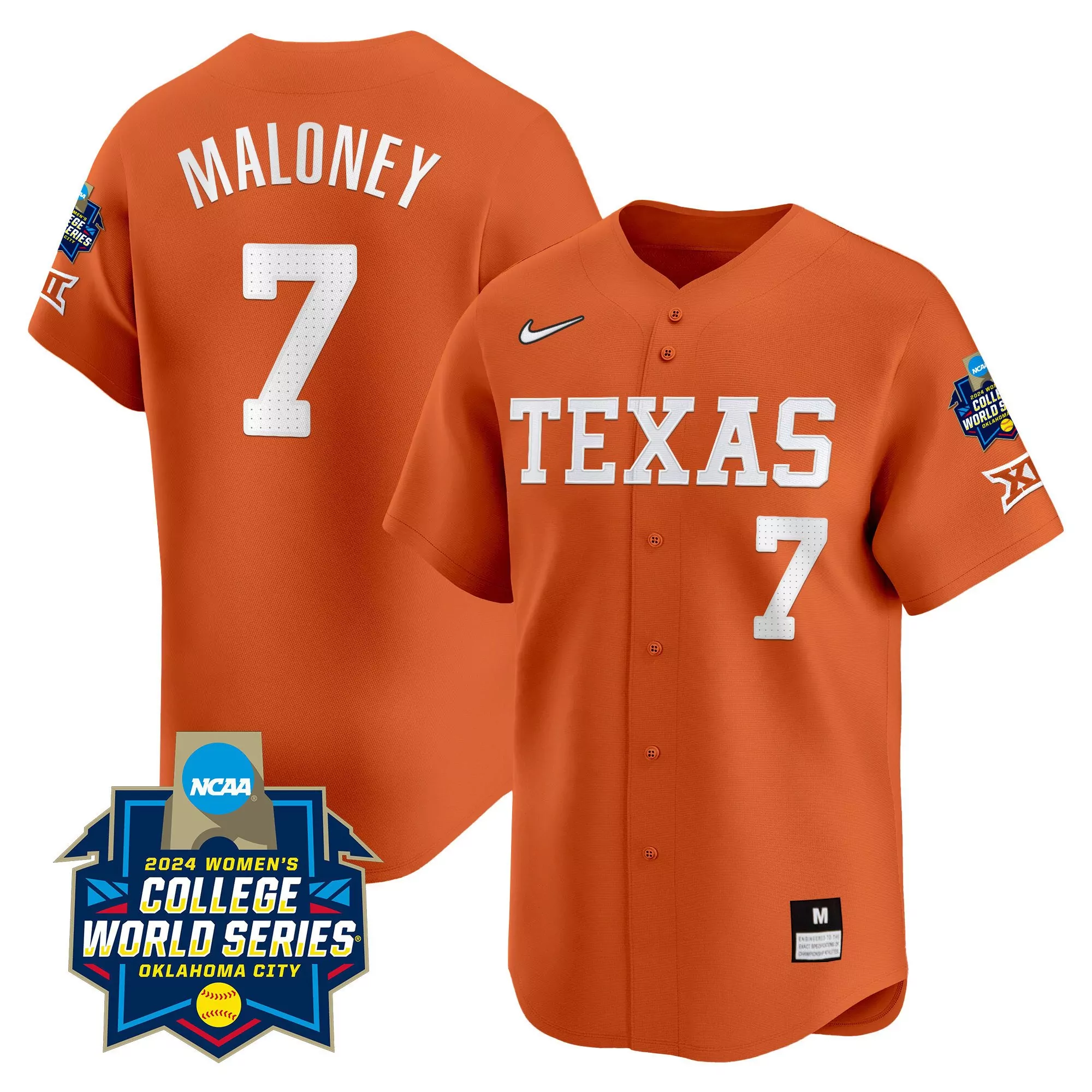 ashton maloney orange mens size texas longhorns womens college world series champions vapor premier limited jersey v2 al