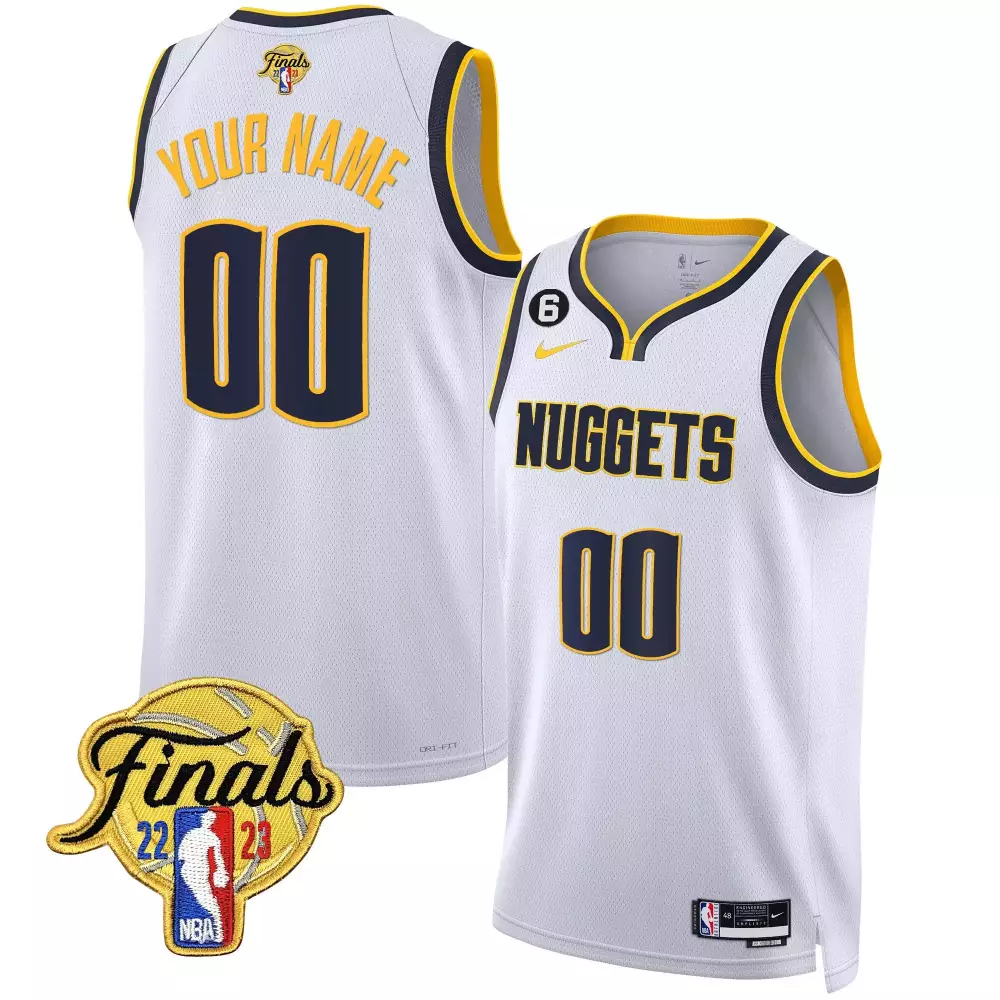association men denver nuggets 2023 finals patch gold custom jersey all stitched