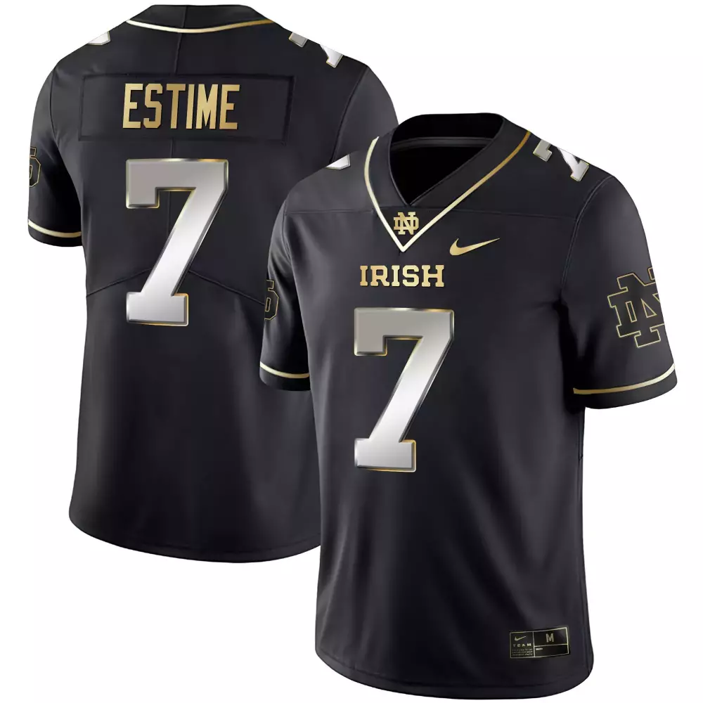 audric estime black gold womens notre dame fighting irish gold vapor limited jersey all stitched