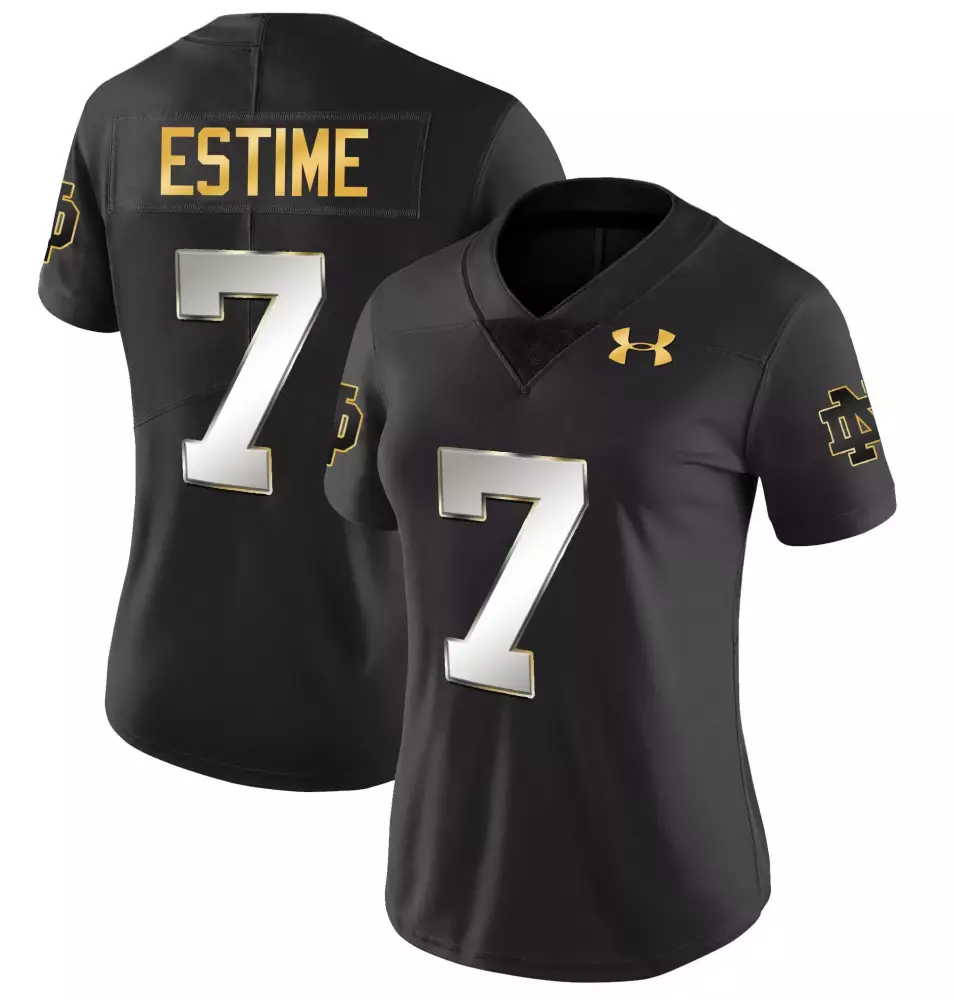 audric estime black gold womens notre dame fighting irish gold vapor limited jersey all stitched