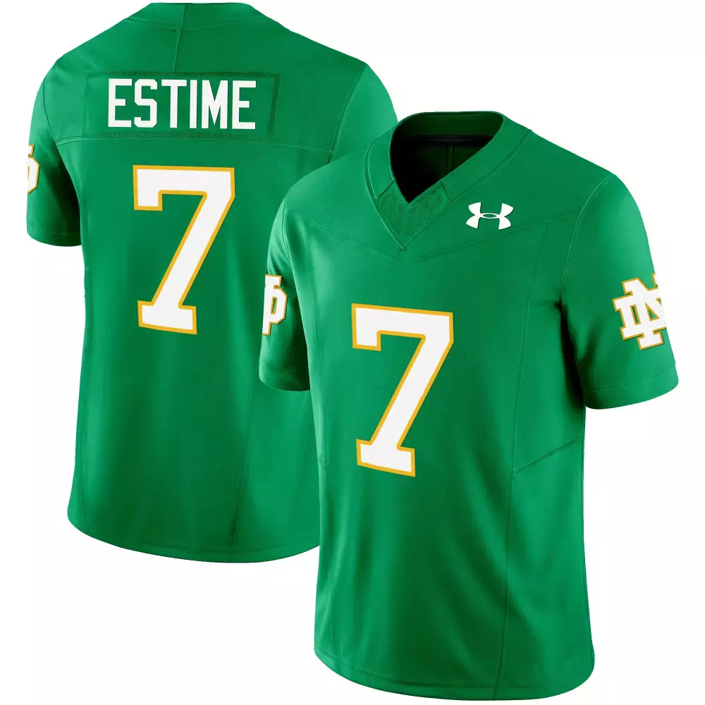 audric estime kelly green mens notre dame fighting irish vapor limited jersey all stitched