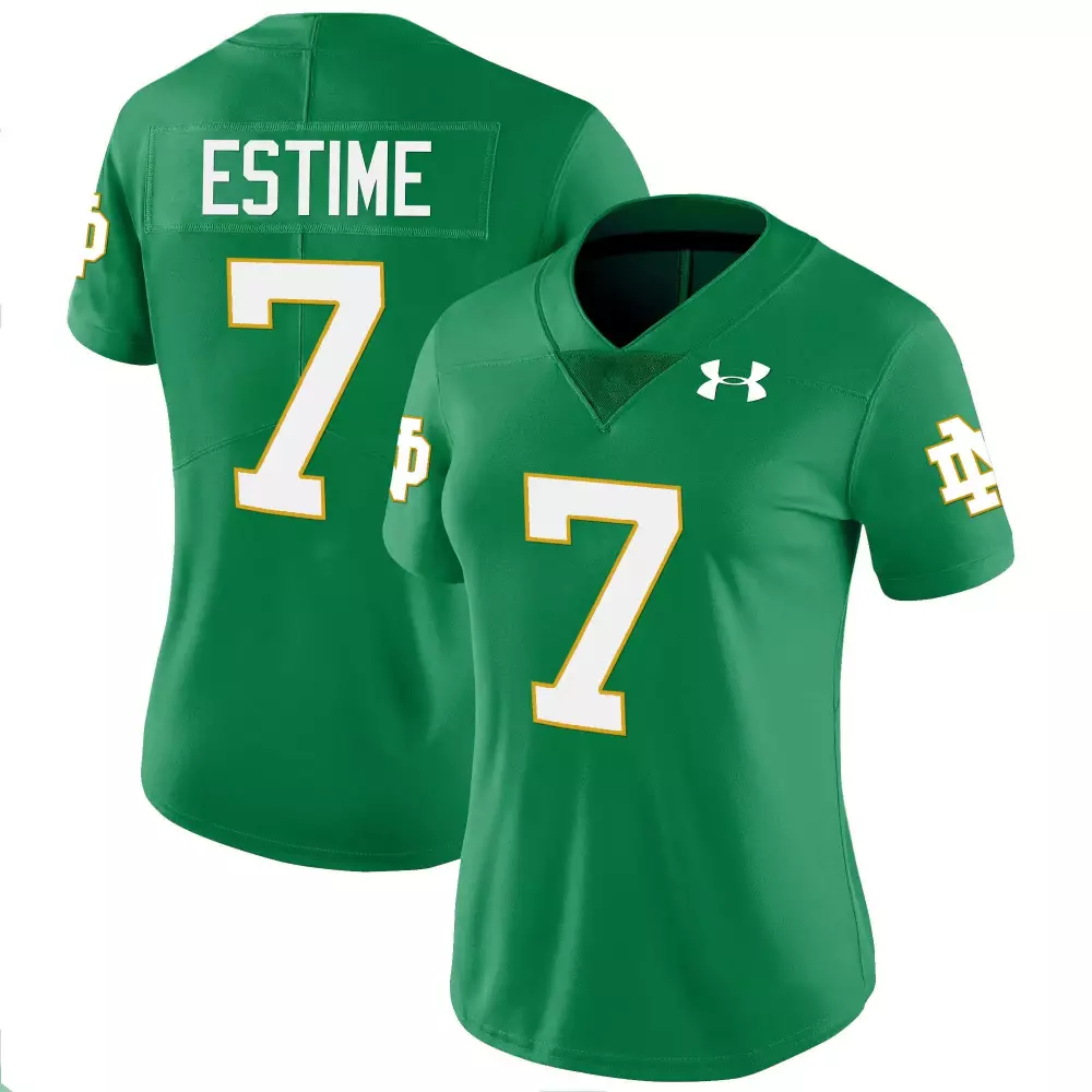 audric estime kelly green mens notre dame fighting irish vapor limited jersey all stitched